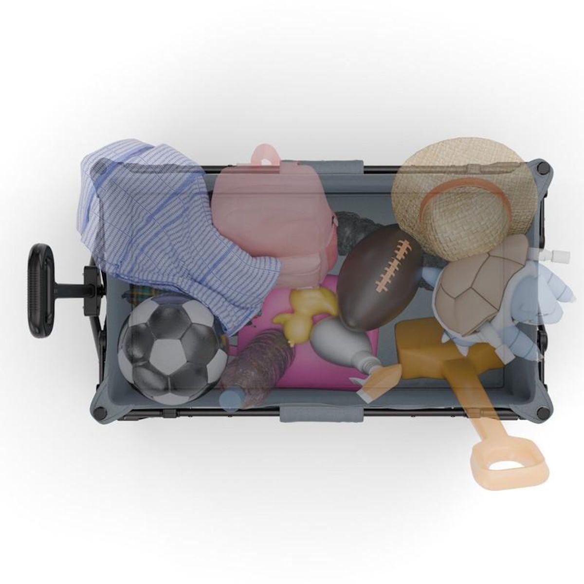 KINDERKRAFT Brouette pliable 130 l tige telescopique roues 360