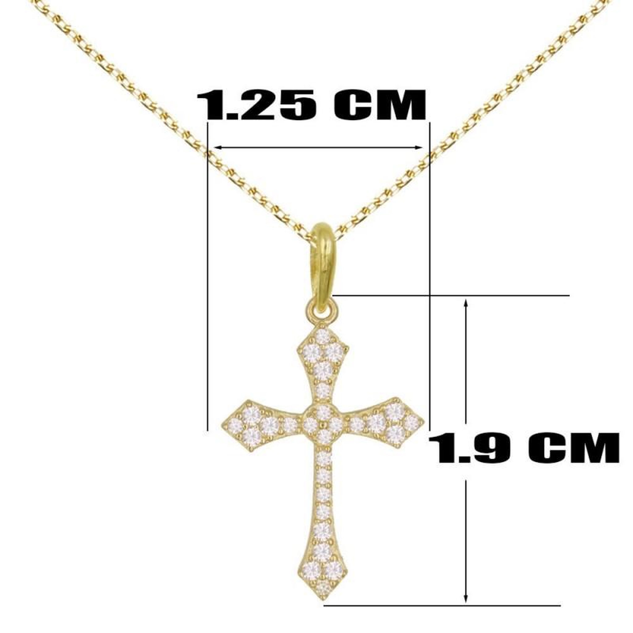 Voir la diapositive 3 : L'ATELIER D'AZUR Collier - Croix Or Jaune - Chaine Dorée Offerte - Femme ou Enfant