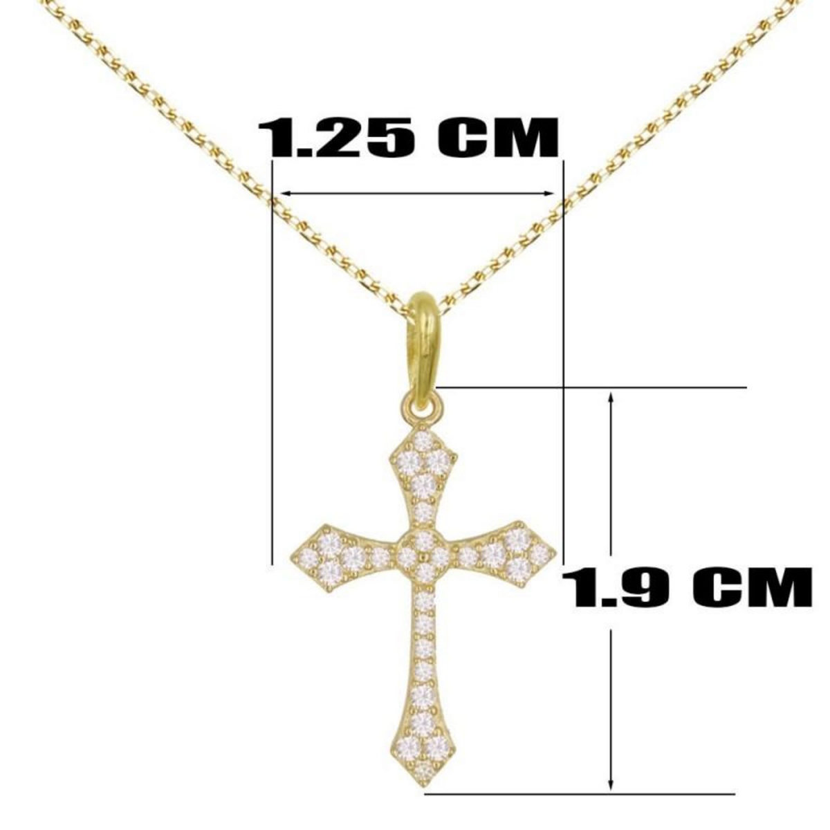 L'ATELIER D'AZUR Collier - Croix Or Jaune - Chaine Dorée Offerte - Femme ou Enfant
