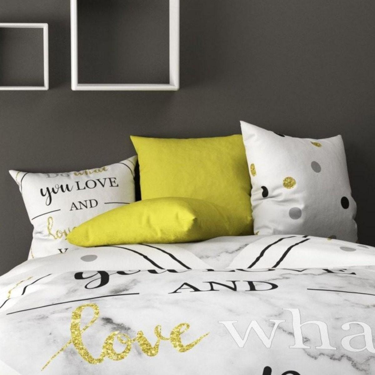 ATELIER DU COTON Housse de couette 240x220 WHAT + 2 taies coton