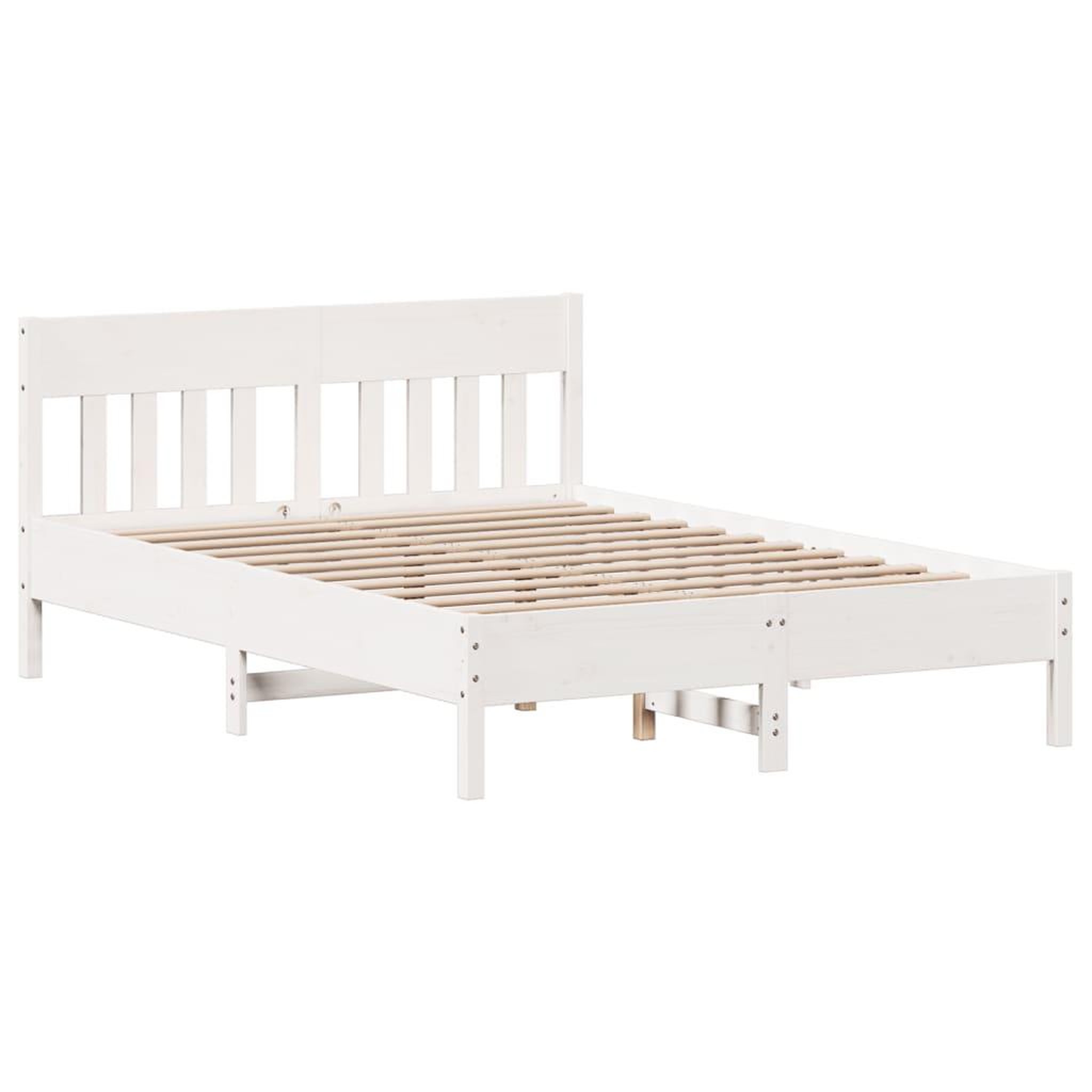 Voir la diapositive 3 : VIDAXL Cadre de lit sans matelas blanc 160x200 cm bois de pin massif