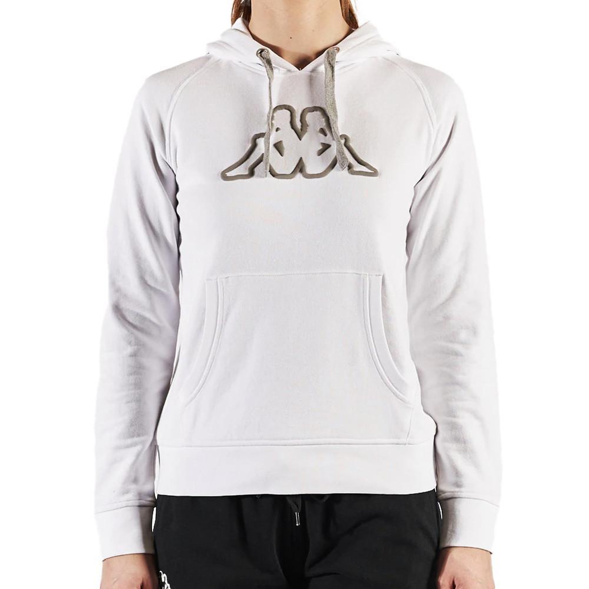 KAPPA Sweat à capuche blanc femme kappa belle slim. Coloris disponibles : Blanc
