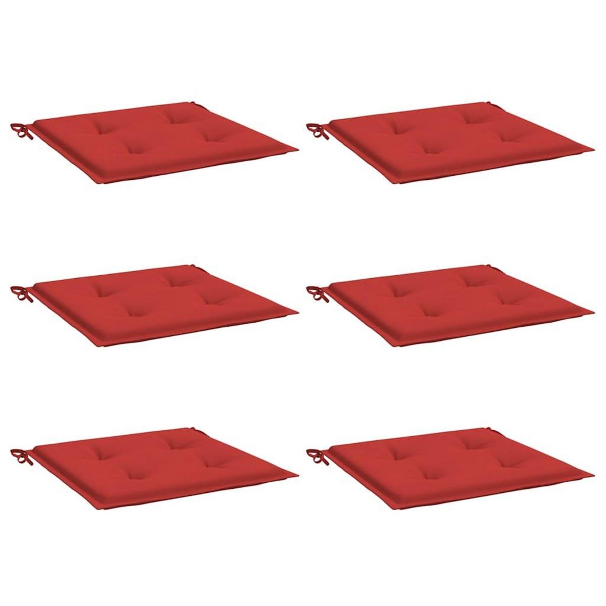 VIDAXL Coussins de chaise jardin lot de 6 rouge 40x40x3cm tissu oxford