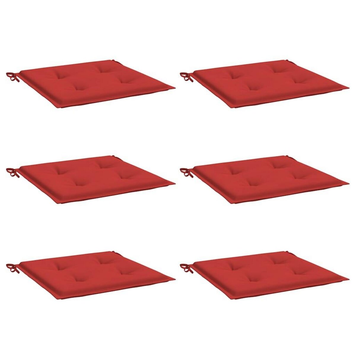 VIDAXL Coussins de chaise jardin lot de 6 rouge 40x40x3cm tissu oxford