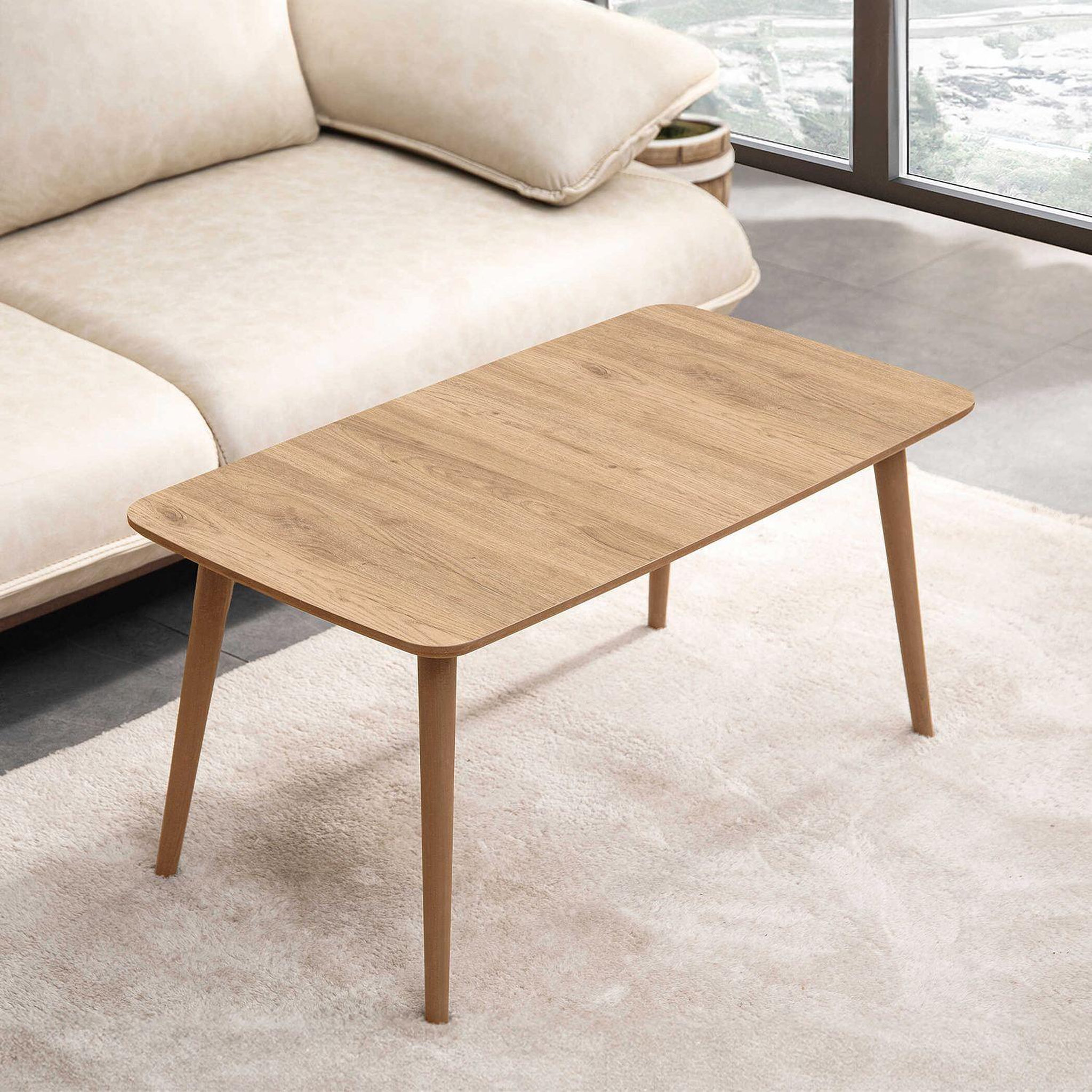 Voir la diapositive 2 : Habitat et Jardin Table basse en bois  luci  100 x 53 x 45 cm - chêne