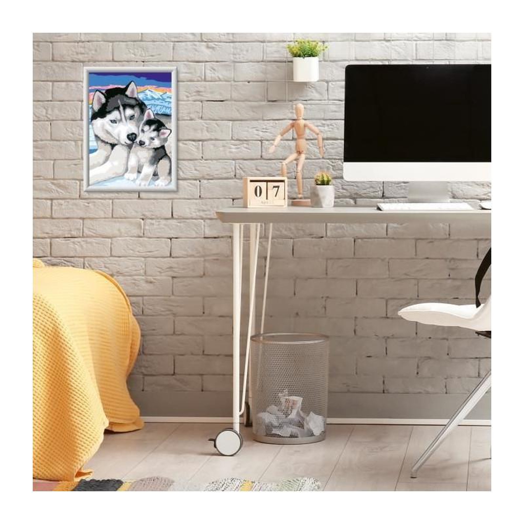 Voir la diapositive 3 : RAVENSBURGER CreArt Kids 18x24cm Doux bisous de Husky, Kit de peinture par numéros Numéro d'Art, Des 7 ans, 25829, Ravensburger