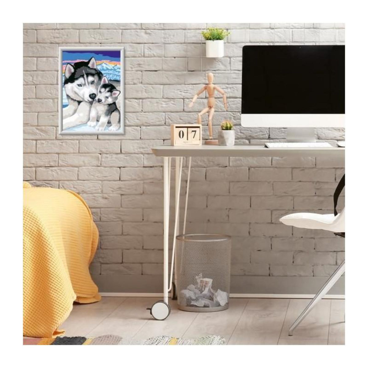 RAVENSBURGER CreArt Kids 18x24cm Doux bisous de Husky, Kit de peinture par numéros Numéro d'Art, Des 7 ans, 25829, Ravensburger