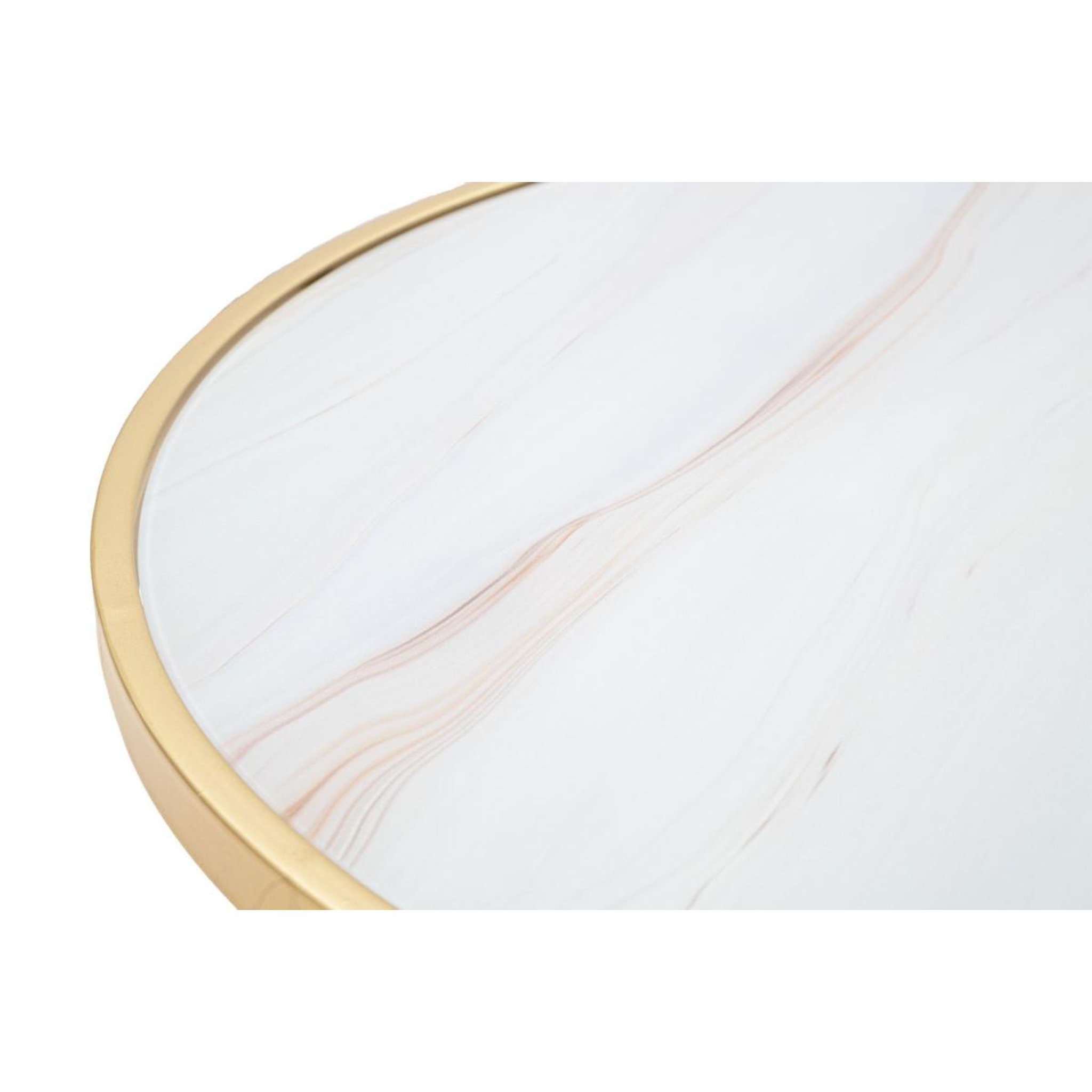 Voir la diapositive 2 : Paris Prix Table d'appoint effet marbre  glam  50cm blanc & or