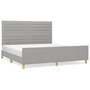 Voir la diapositive 2 : VIDAXL Cadre de lit sans matelas gris clair 160x200 cm tissu