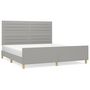 Voir la diapositive 2 : VIDAXL Cadre de lit sans matelas gris clair 160x200 cm tissu