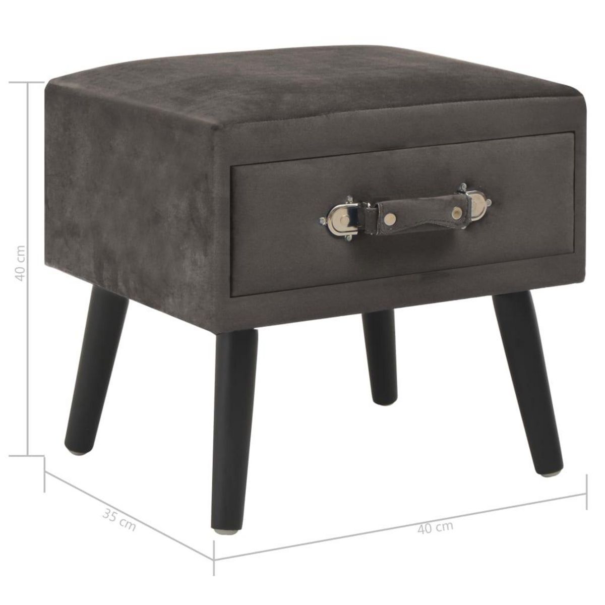 VIDAXL Tables de chevet 2 pcs Gris 40x35x40 cm Velours