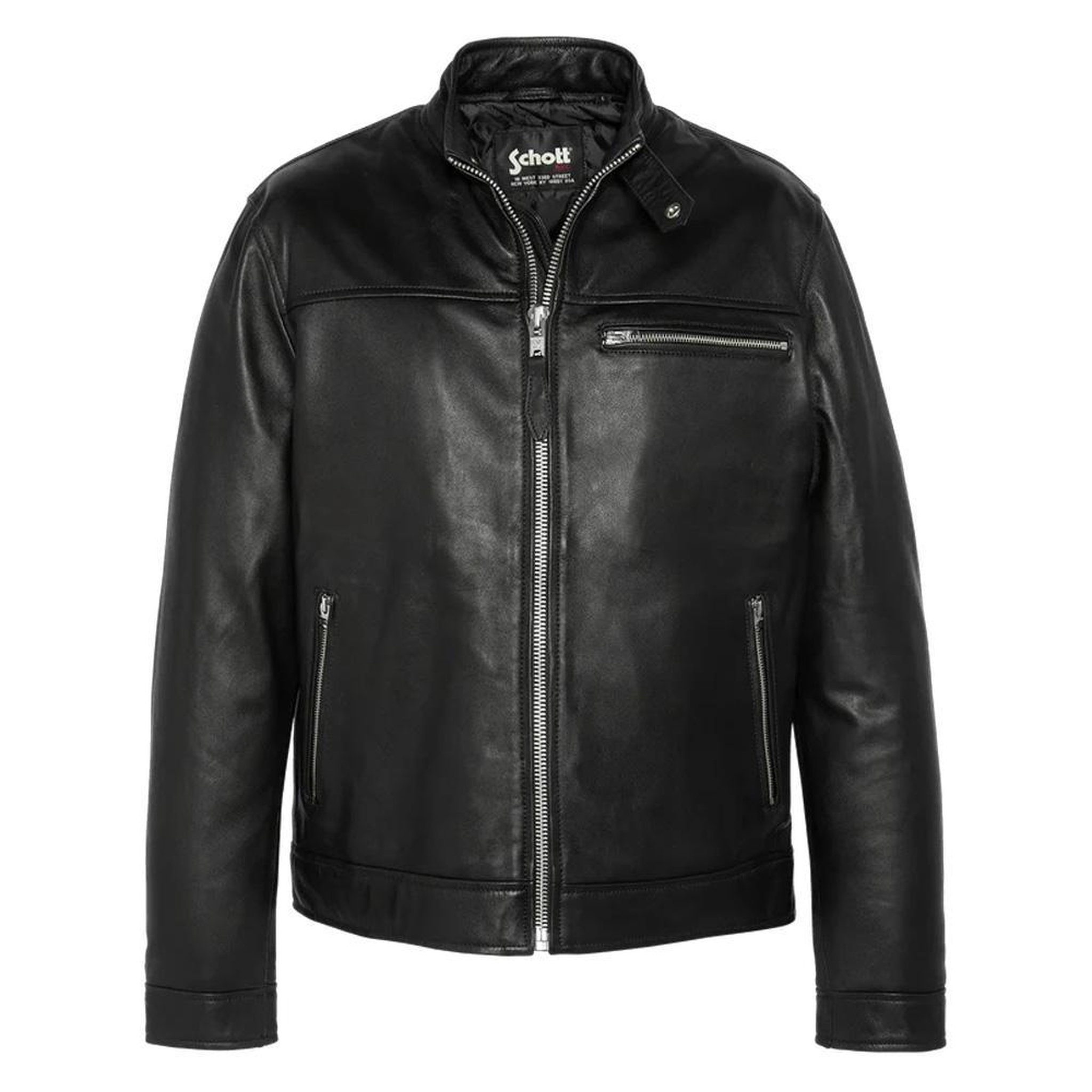 Schott Blouson en cuir Noir Homme Schott Blouson WILLIAM. Coloris disponibles : Noir