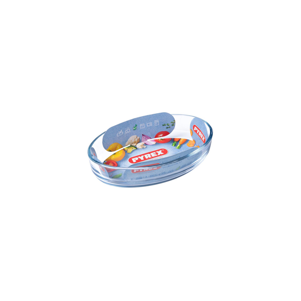 PYREX Plat à four ovale en verre ESSENTIAL 21x13 cm