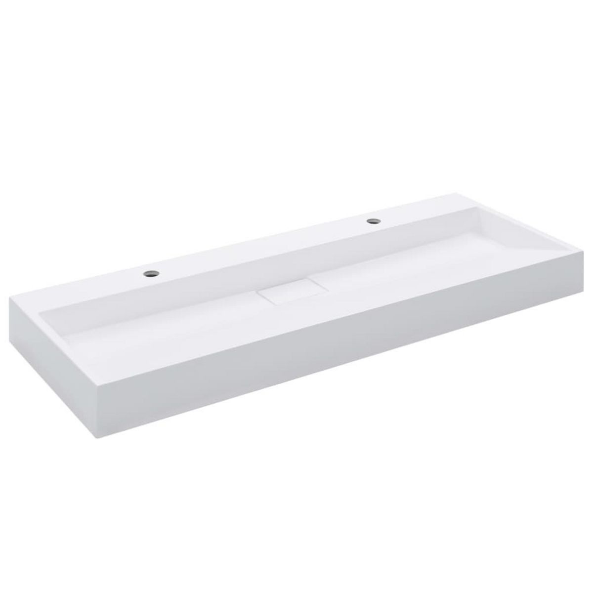 VIDAXL Lavabo 120x46x11 cm Fonte minerale/marbre Blanc