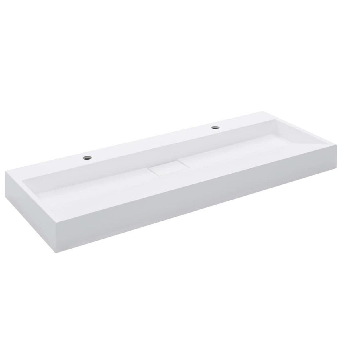 VIDAXL Lavabo 120x46x11 cm Fonte minerale/marbre Blanc