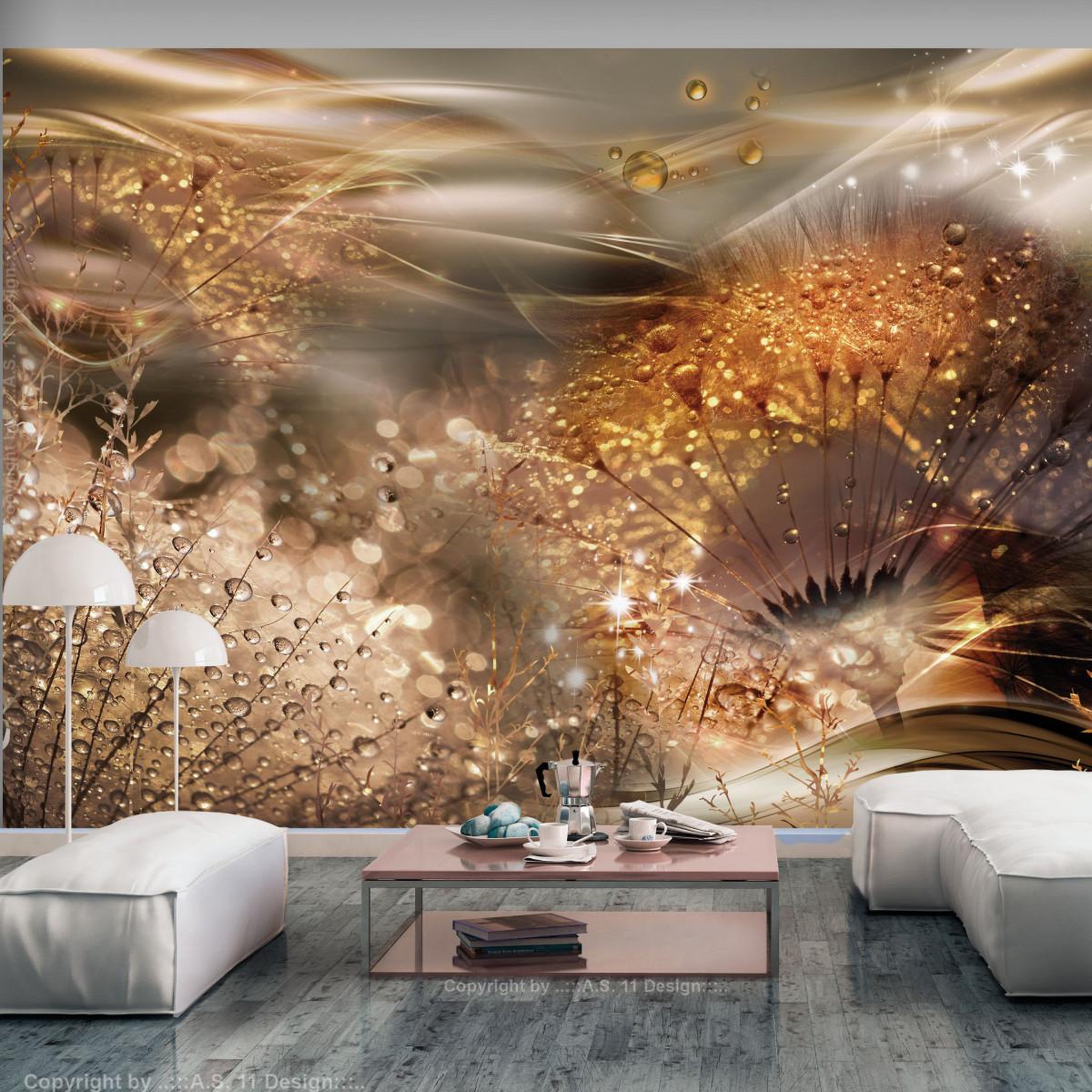 Voir la diapositive 1 : Paris Prix Papier peint  dandelions' world gold