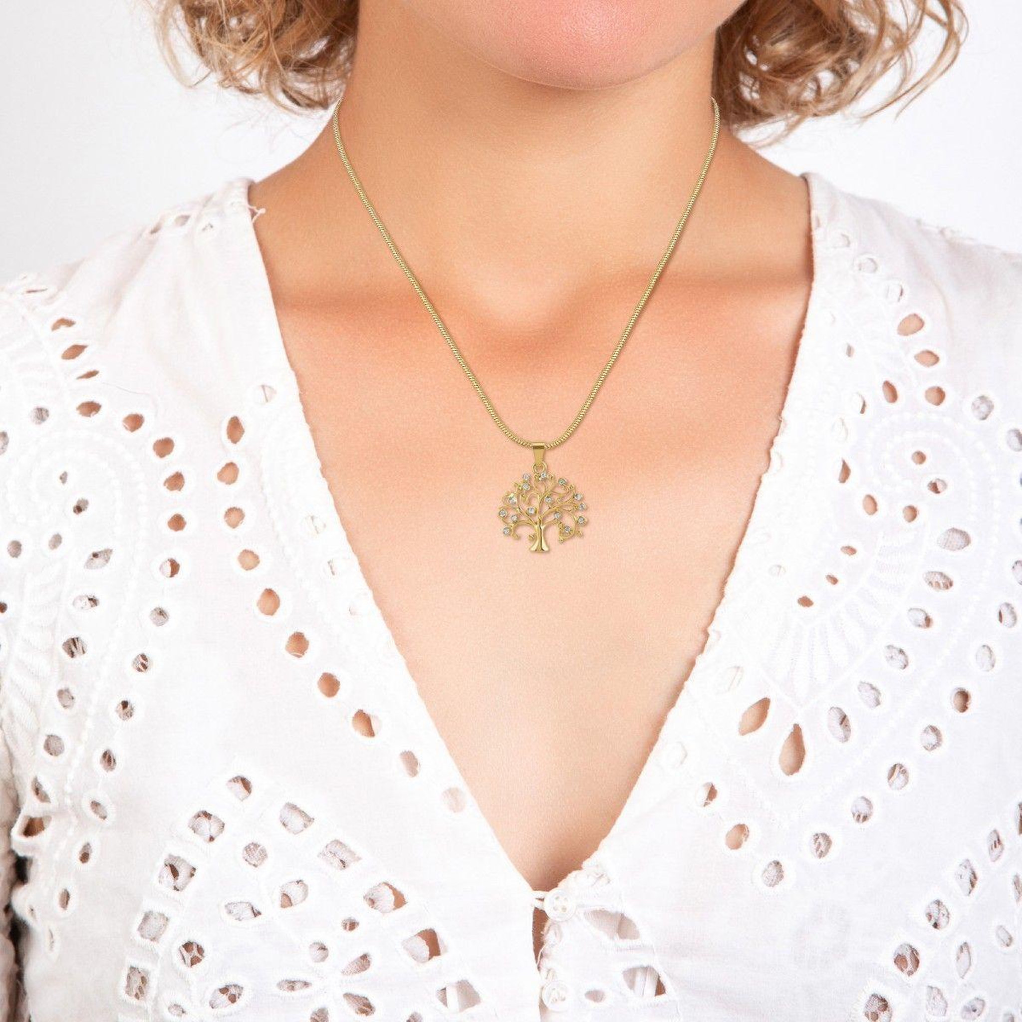 Voir la diapositive 2 : SC BOHEME Collier arbre de vie SC Bohème orné de Cristaux scintillants