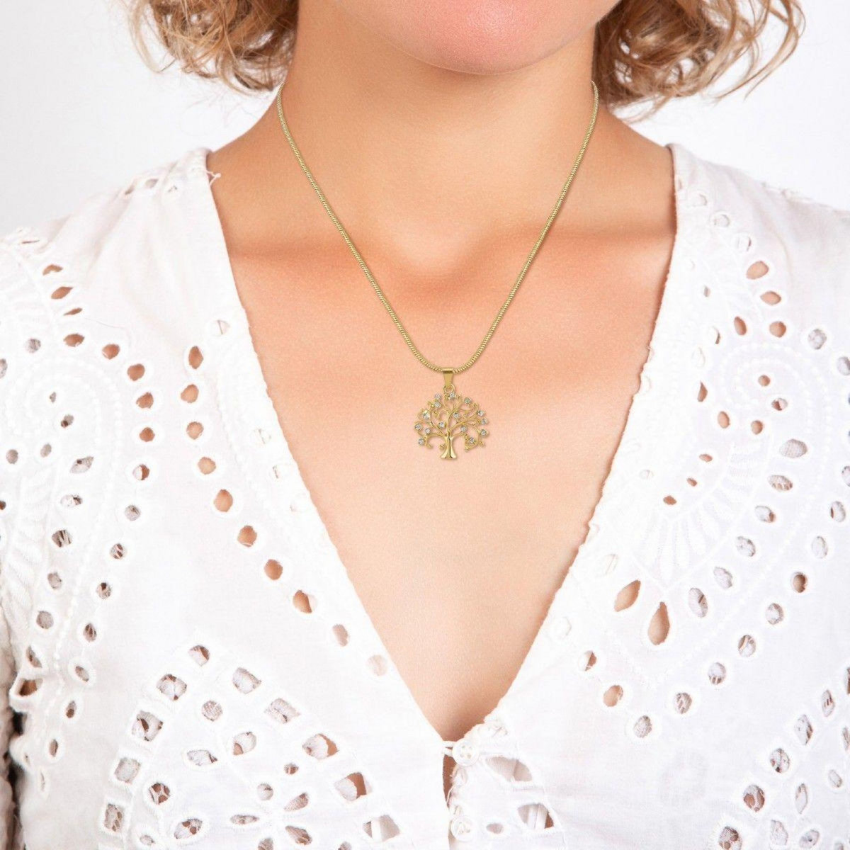 SC BOHEME Collier arbre de vie SC Bohème orné de Cristaux scintillants