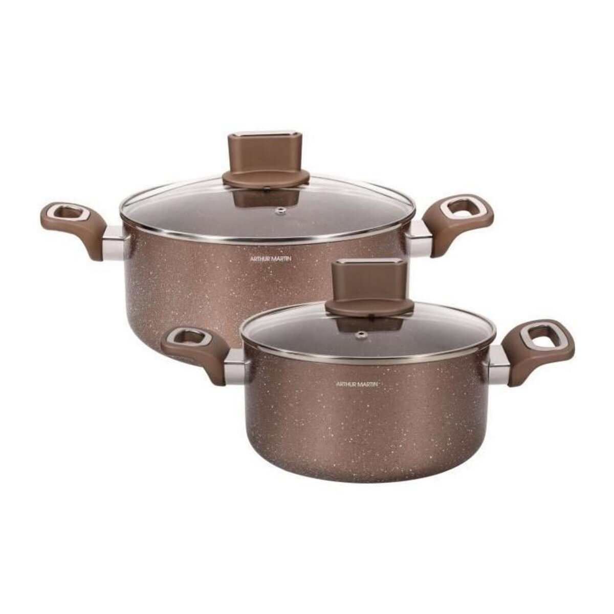Arthur Martin Set de marmites - ARTHUR MARTIN - AM9820 - 20-24 cm avec couvercle en verre - Aluminium - Tous feux dont induction