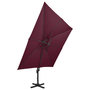 Voir la diapositive 2 : VIDAXL Parasol de jardin en porte-a-faux a double toit rouge bordeaux