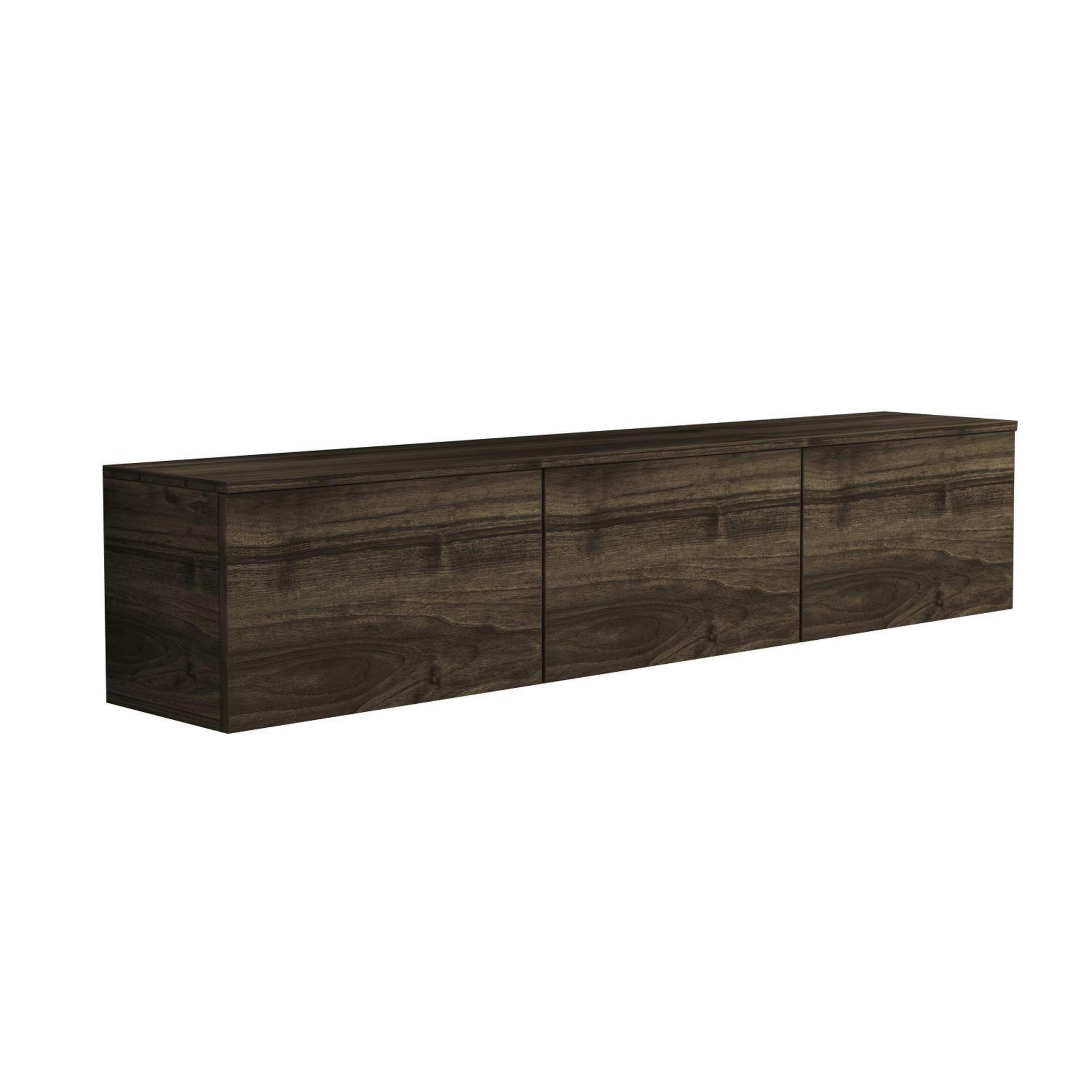 Habitat et Jardin Meuble tv suspendu en bois avec éclairage led  neon  - 160 x 32 x 35 cm - marron foncé