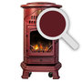 Voir la diapositive 3 : UNIVERSAL Poele à gaz 3,4 KW Rouge Effet poêle à bois Fonte véritable + Tuyau gaz + détendeur butane Provence UNIVERSAL