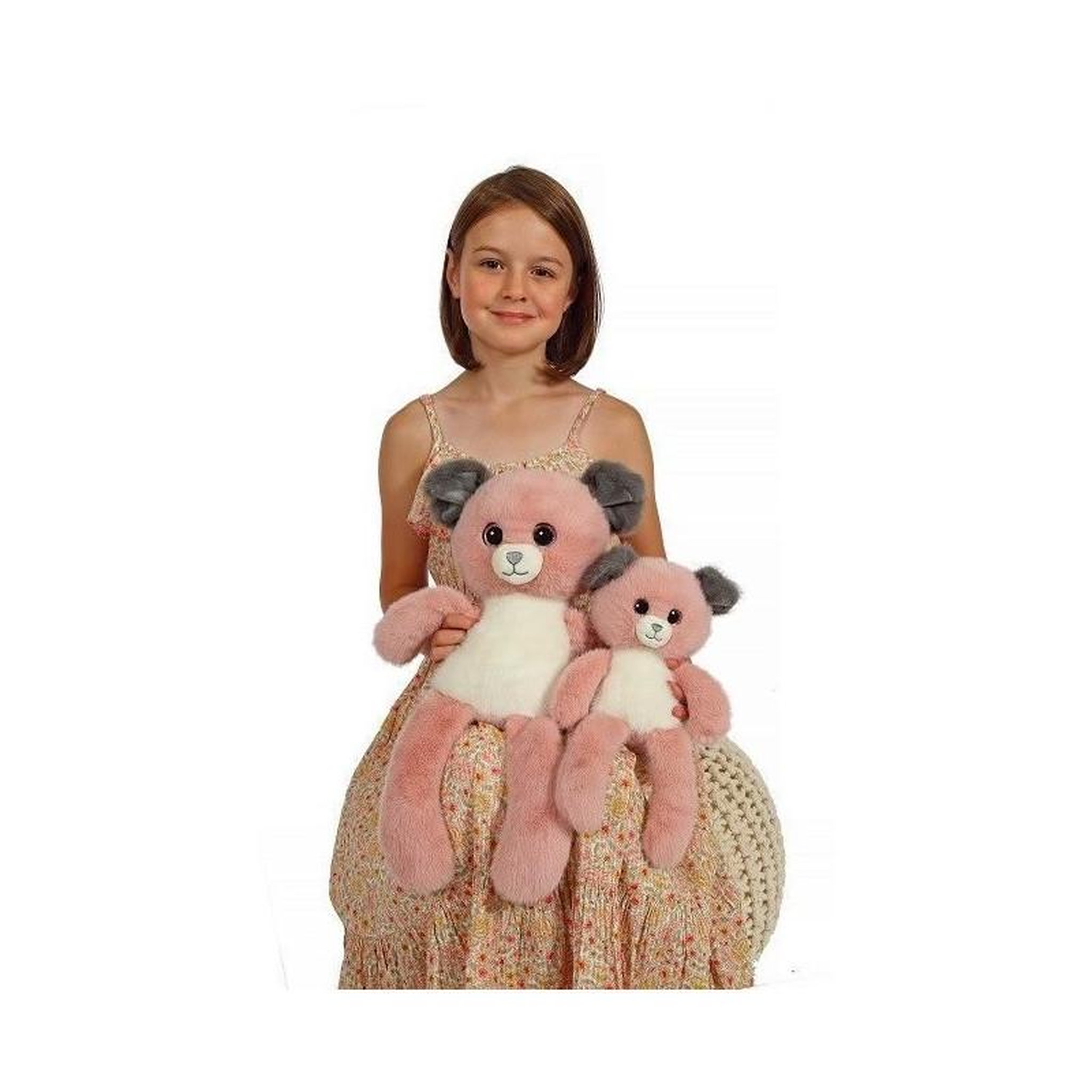 Voir la diapositive 3 : TOYS TOYS Peluche Chien Leggies - GIPSY TOYS - Rose et Gris, 48 cm