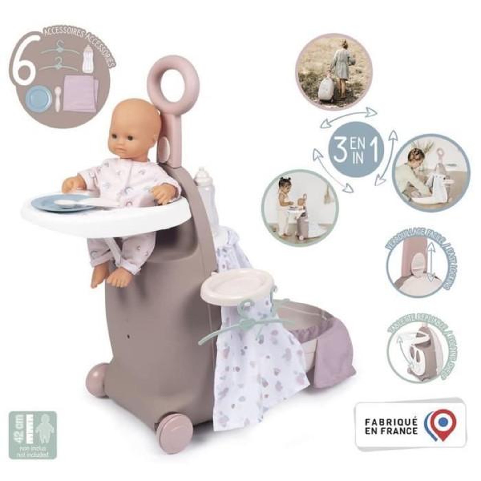 Voir la diapositive 3 : SMOBY BN VALISE NURSERIE 3 EN 1