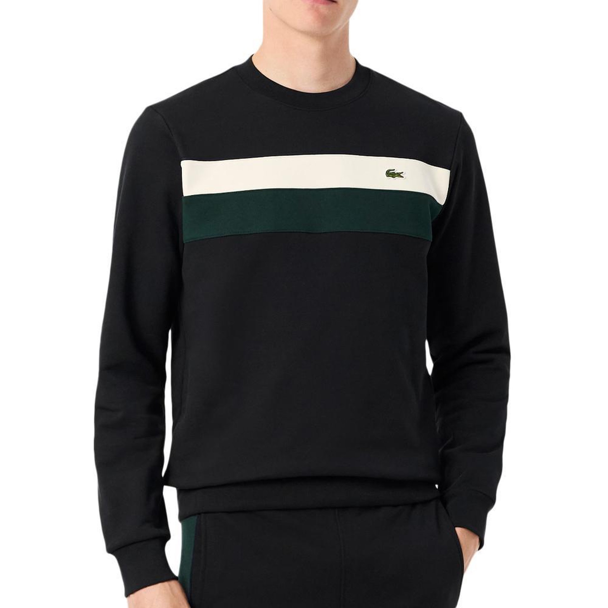 Voir la diapositive 1 : Lacoste Sweat Noir/Vert Homme Lacoste SH5498