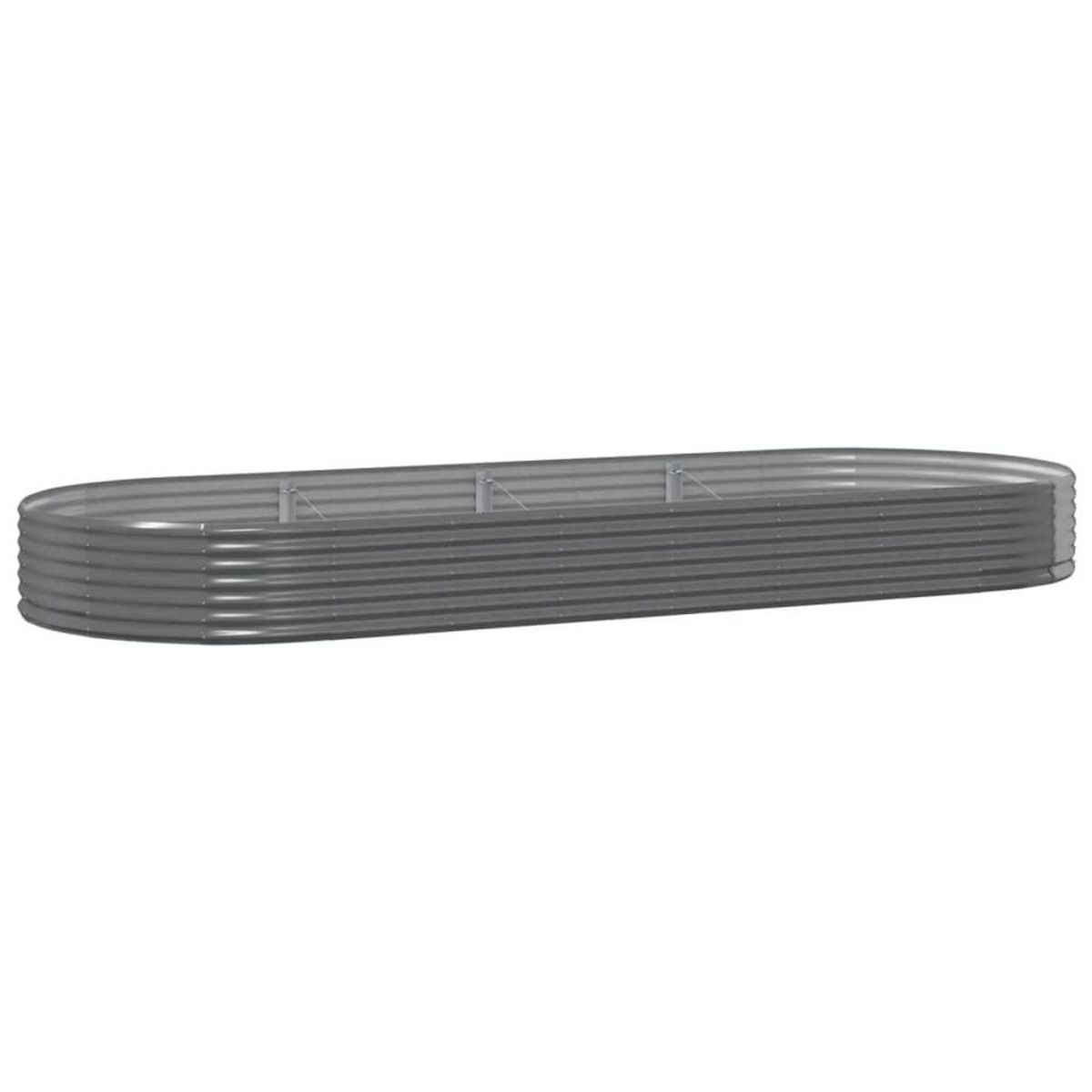 VIDAXL Lit sureleve de jardin Acier enduit de poudre 373x140x36cm gris