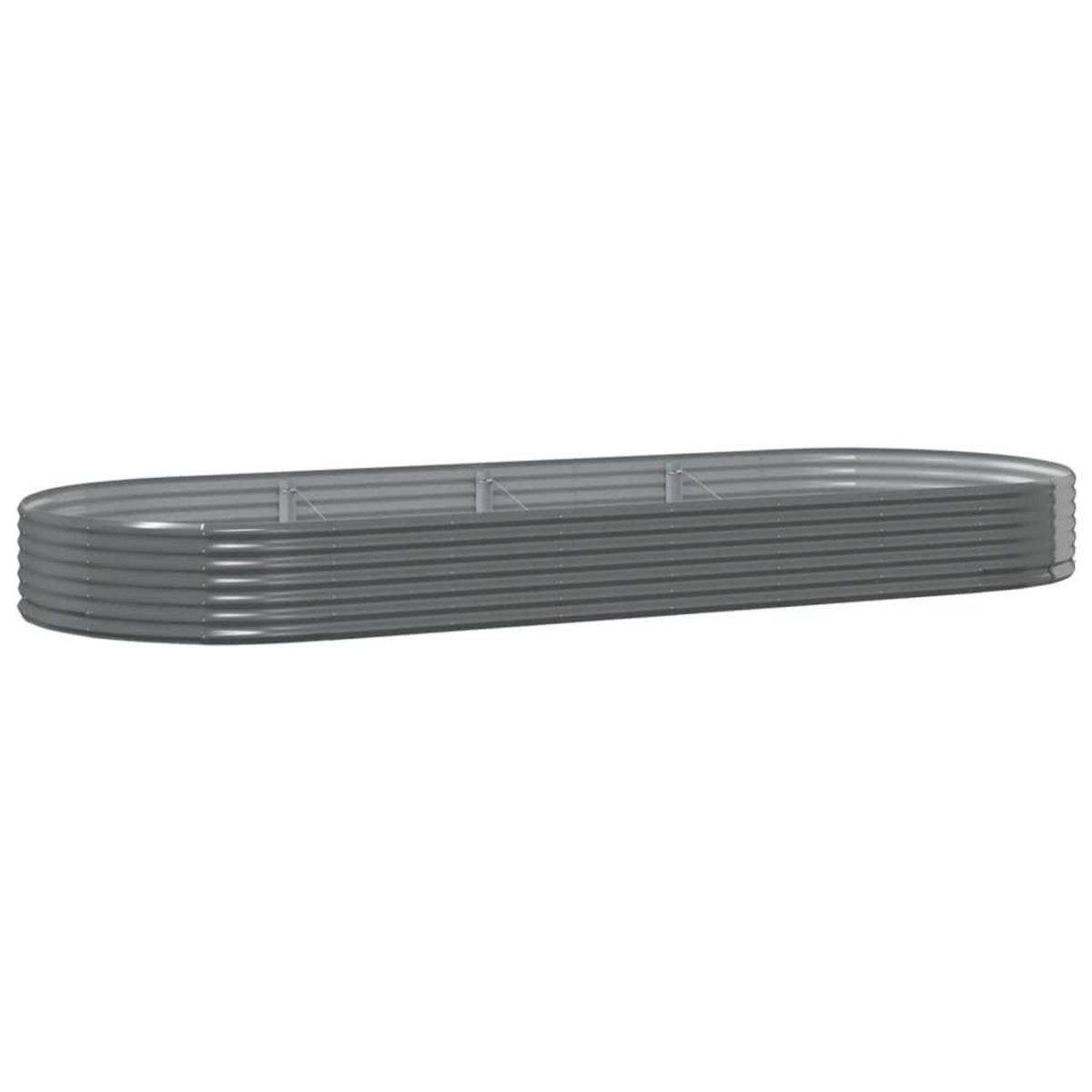 VIDAXL Lit sureleve de jardin Acier enduit de poudre 373x140x36cm gris