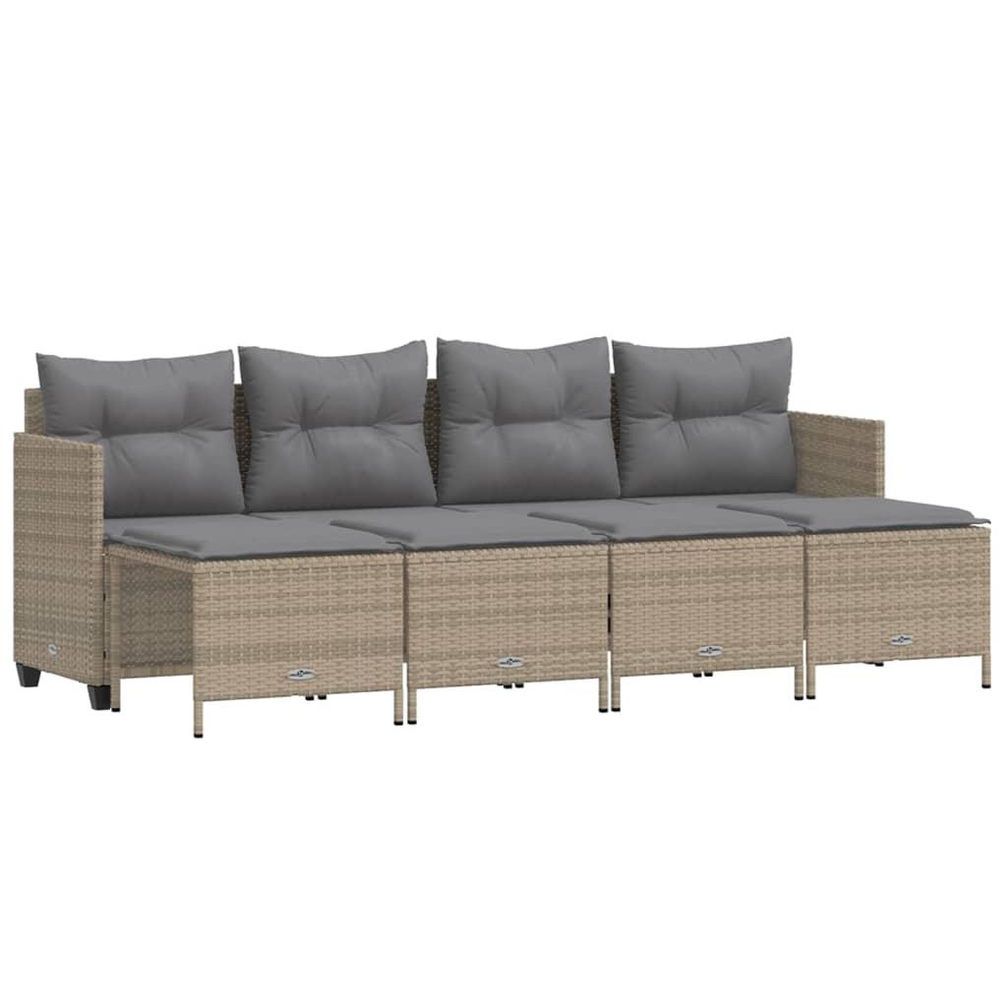 Voir la diapositive 2 : VIDAXL Salon de jardin avec coussins 5 pcs beige resine tressee