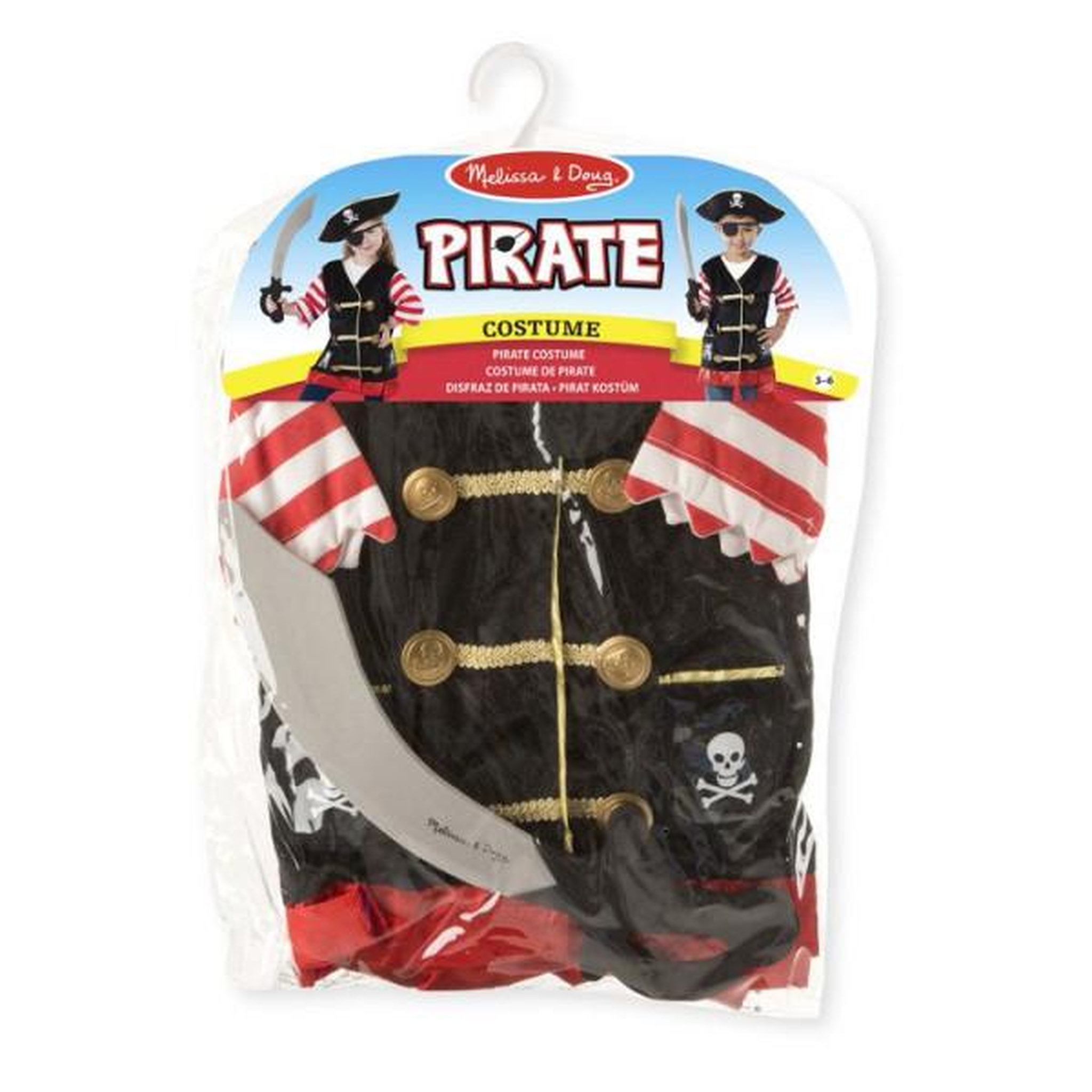 Voir la diapositive 6 : MELISSA & DOUG Déguisement de pirate avec accessoires melissa & doug - veste + chapeau + épée - spin master - de 3 a 6 ans