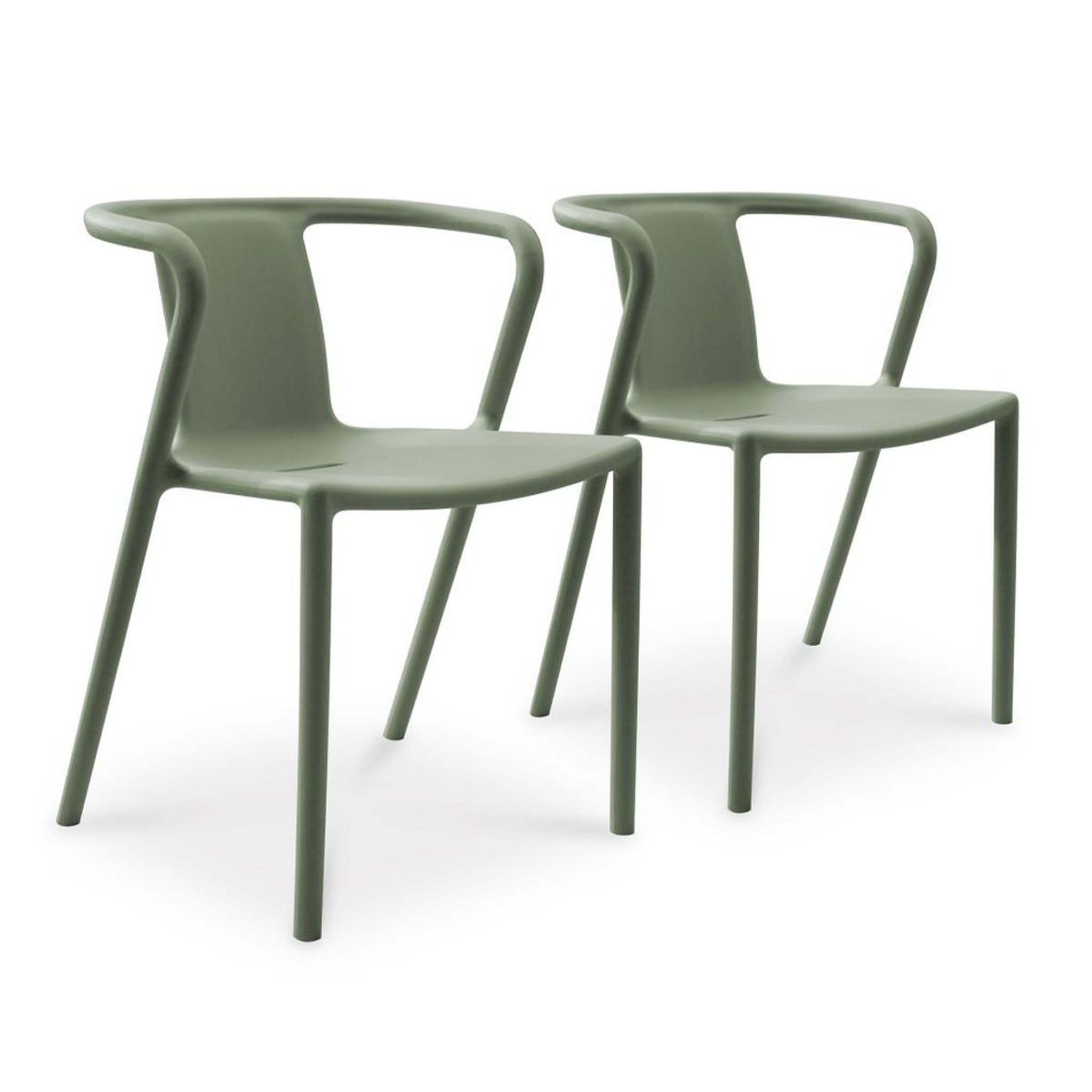 Paris Prix Lot de 2 fauteuils de jardin empilables  diego  72cm vert olive