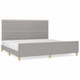 Voir la diapositive 2 : VIDAXL Cadre de lit sans matelas gris clair 200x200 cm tissu