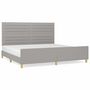 Voir la diapositive 2 : VIDAXL Cadre de lit sans matelas gris clair 200x200 cm tissu