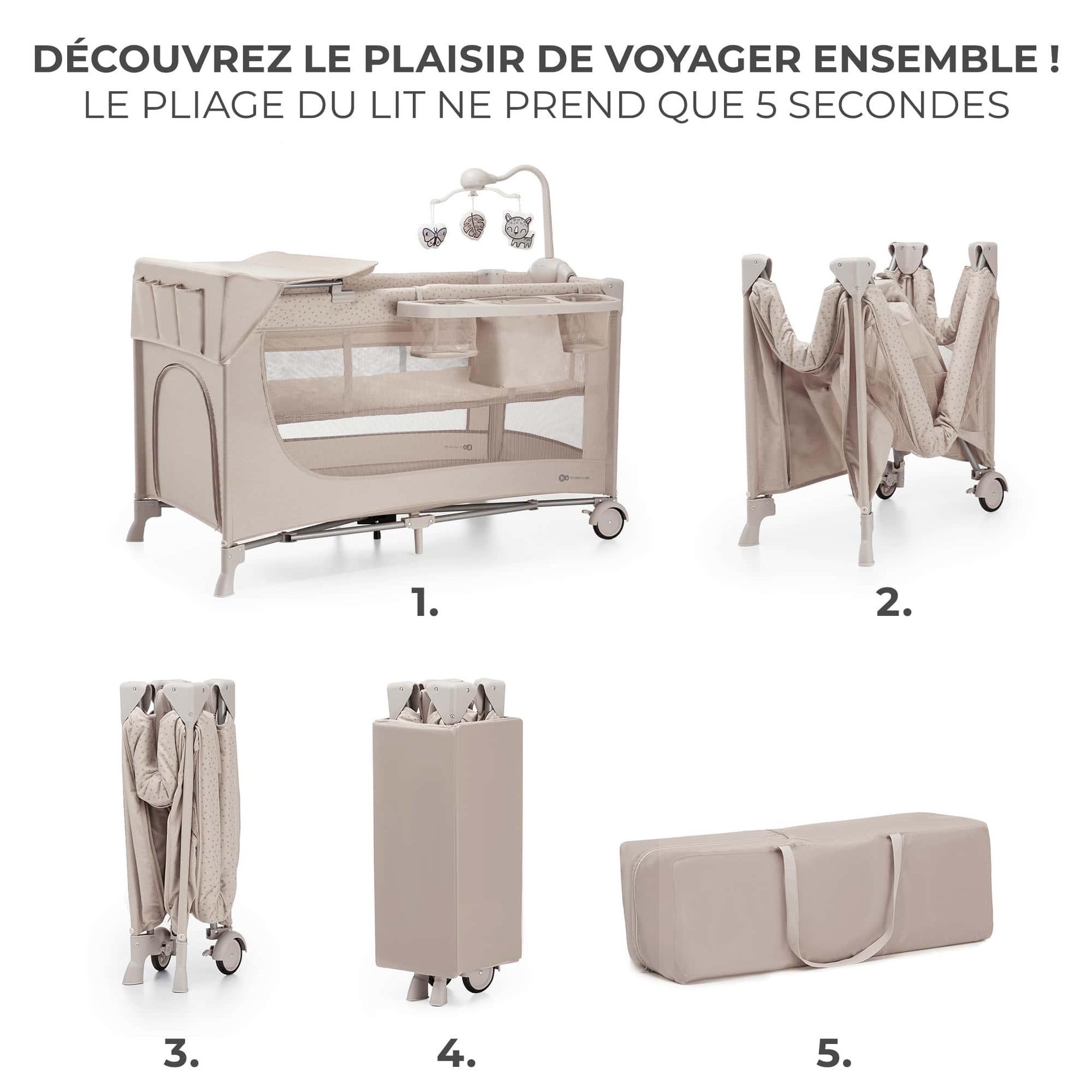 Voir la diapositive 4 : KINDERKRAFT Lit voyage parc bebe pliable avec accessoires pra