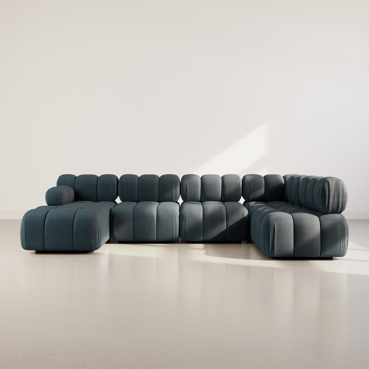 LISA DESIGN Ruby - canapé panoramique modulable d'angle droit 7 places en velours texturé