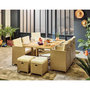 Voir la diapositive 1 : BEST MOBILIER Cuba – salon de jardin encastrable en résine tressé beige - 10 places - coussins beige + housse de protection