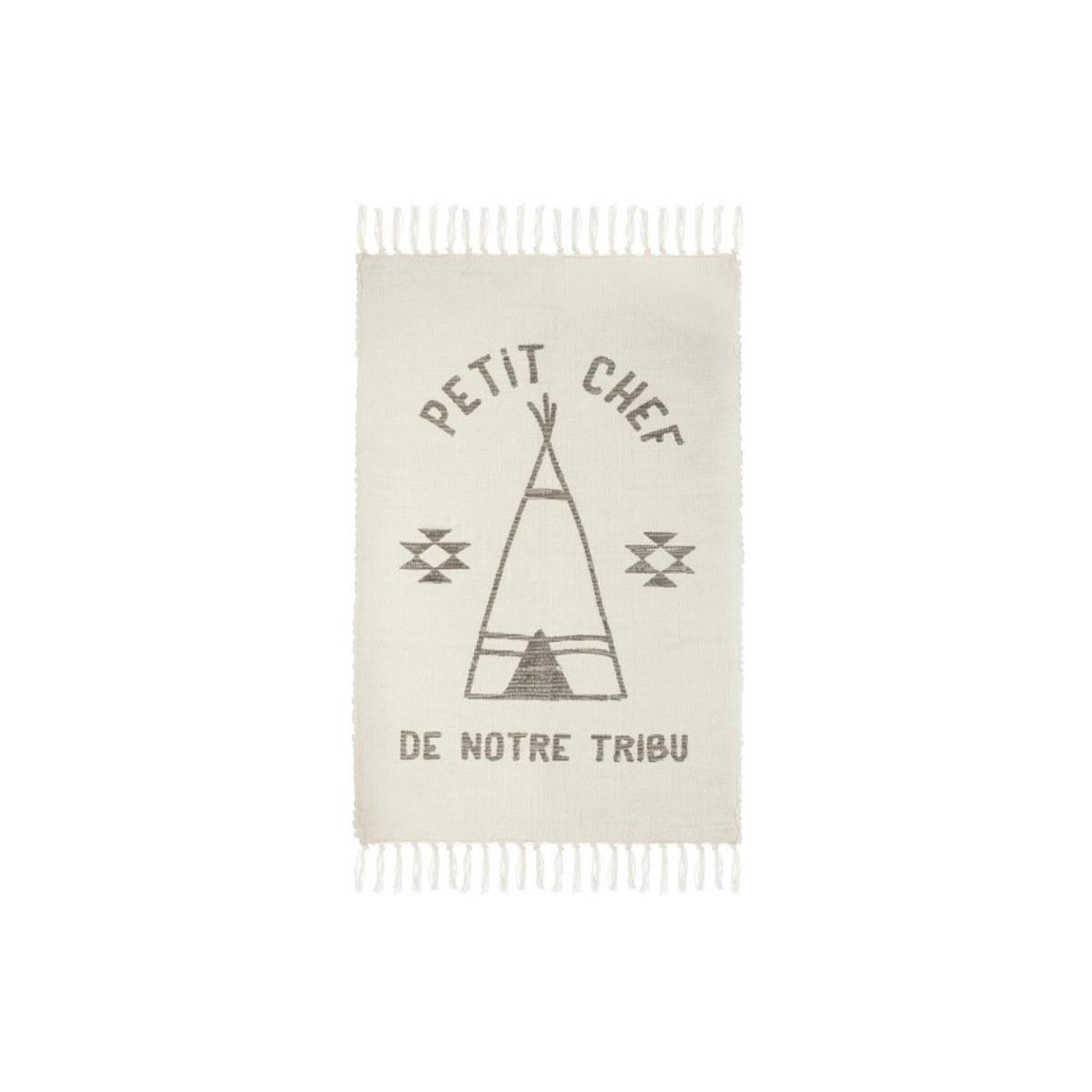 Voir la diapositive 1 : Atmosphera Kids Tapis déco à franges  tribu  60x90cm beige
