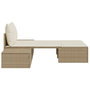 Voir la diapositive 5 : VIDAXL Chaise longue double avec coussins beige resine tressee