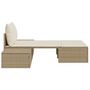 Voir la diapositive 5 : VIDAXL Chaise longue double avec coussins beige resine tressee