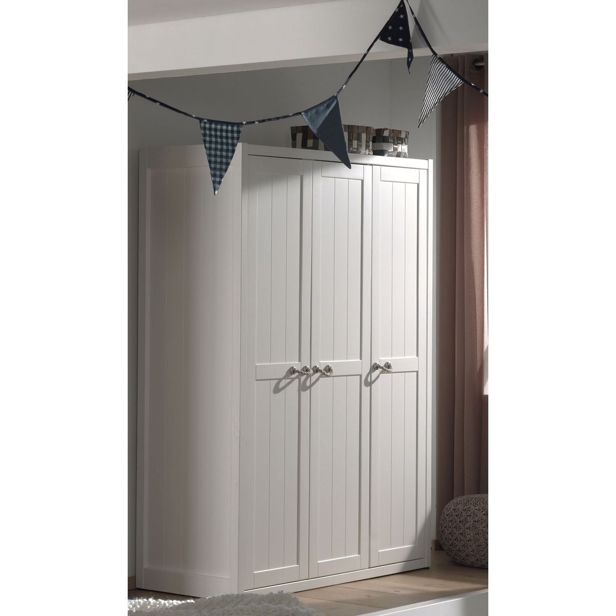 Armoire enfant  blanc laqué MARINE
