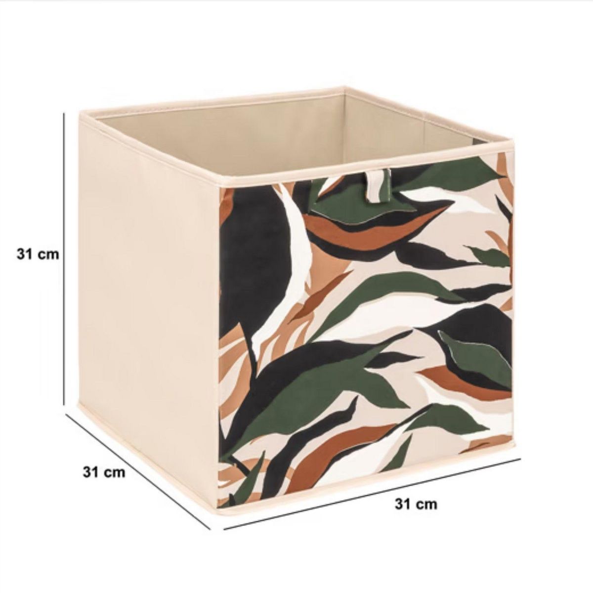 FIVE Lot de 6 boites de rangement LAURIA - L. 31 x l.31 x H. 31 cm - Beige