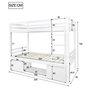 Voir la diapositive 3 : MERAX Lit superposé 90x200cm bois et mdf coloris blanc