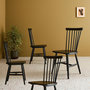 Voir la diapositive 3 : SWEEEK Lot de 4 chaises noires à barreaux en bois d'hévéa. ROMIE. L 50.8 x P 44.2 x H 90cm