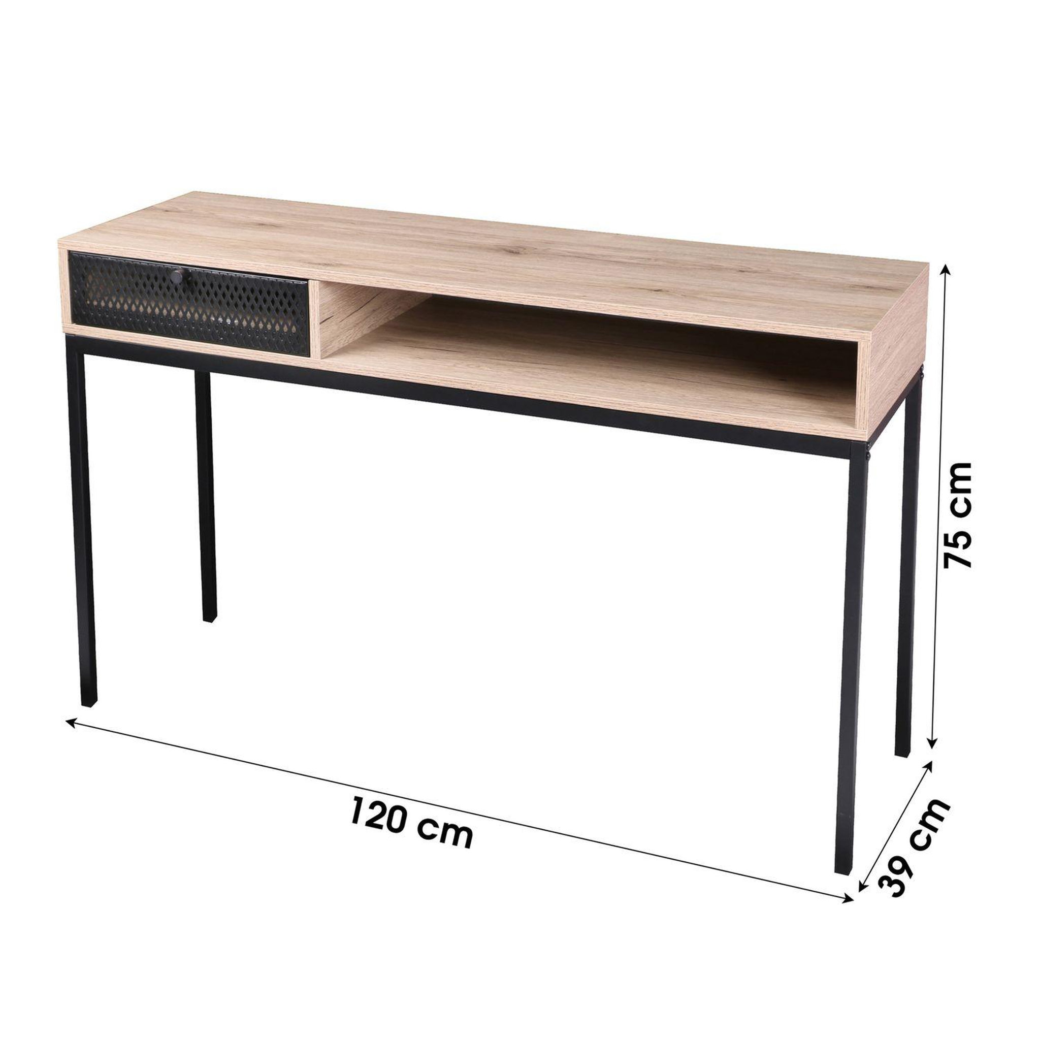 Voir la diapositive 2 : DIVERS Console design industriel Soho - L. 120 x H. 75 cm - Noir