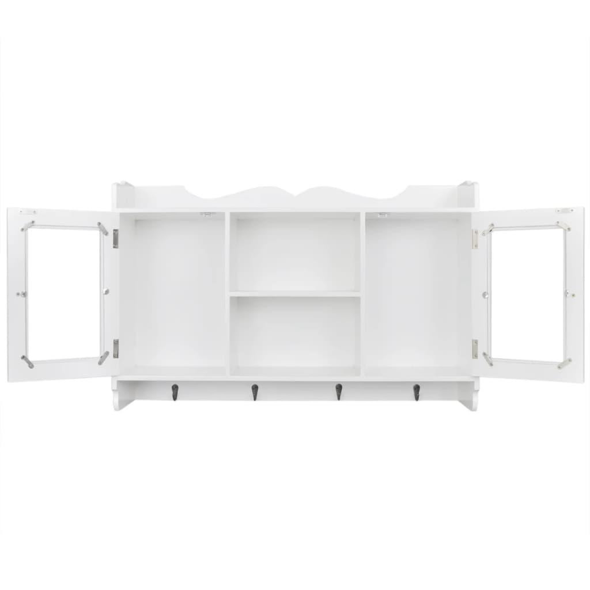Voir la diapositive 4 : VIDAXL Vitrine murale avec etagere de livre / dvd / verre en mdf blanc