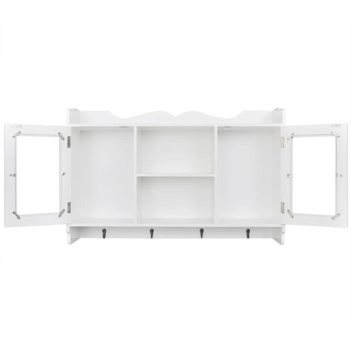 VIDAXL Vitrine murale avec etagere de Livre / DVD / Verre en MDF Blanc