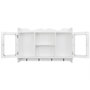 Voir la diapositive 4 : VIDAXL Vitrine murale avec etagere de Livre / DVD / Verre en MDF Blanc